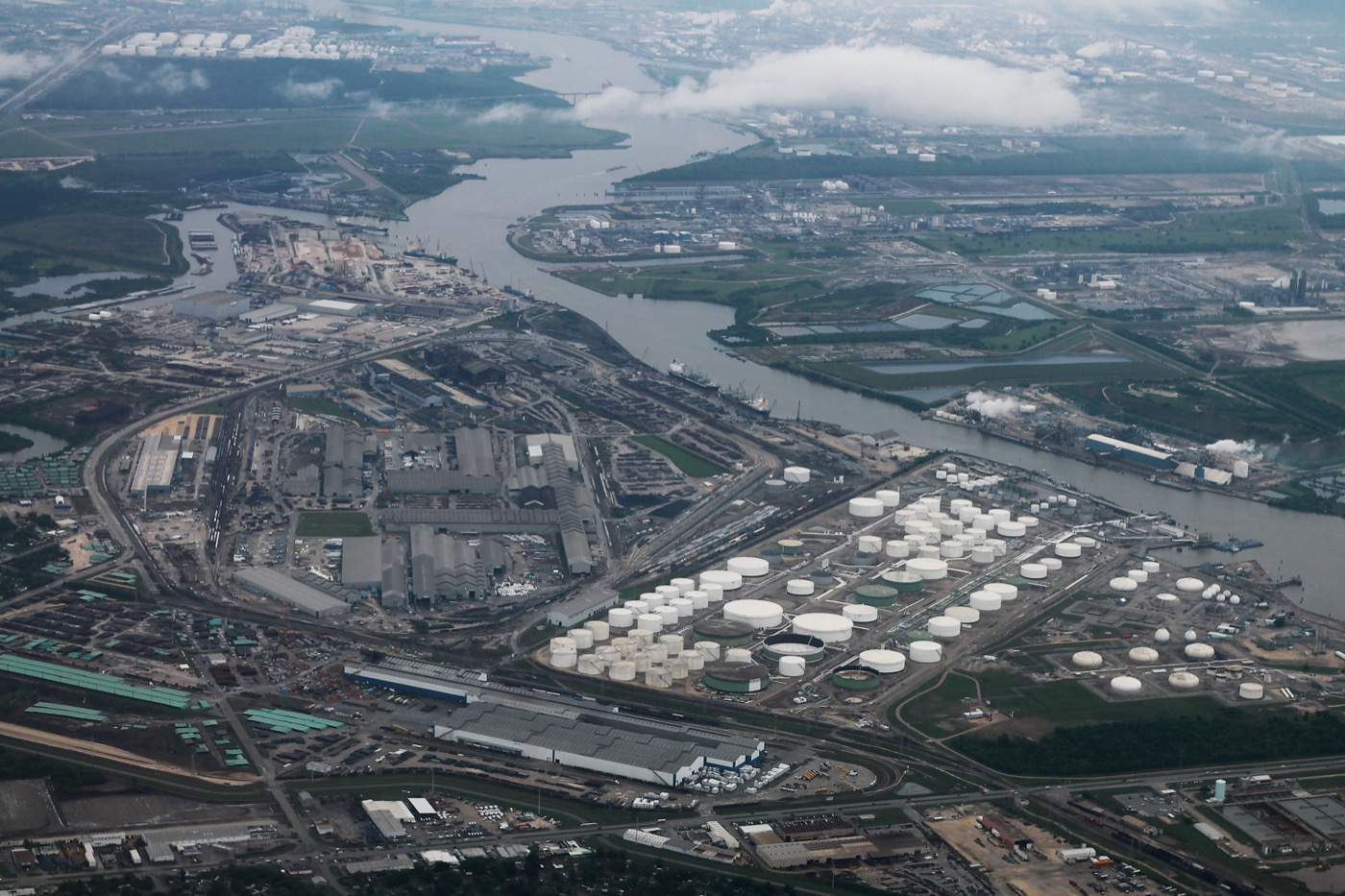 Texas industrial aerial view